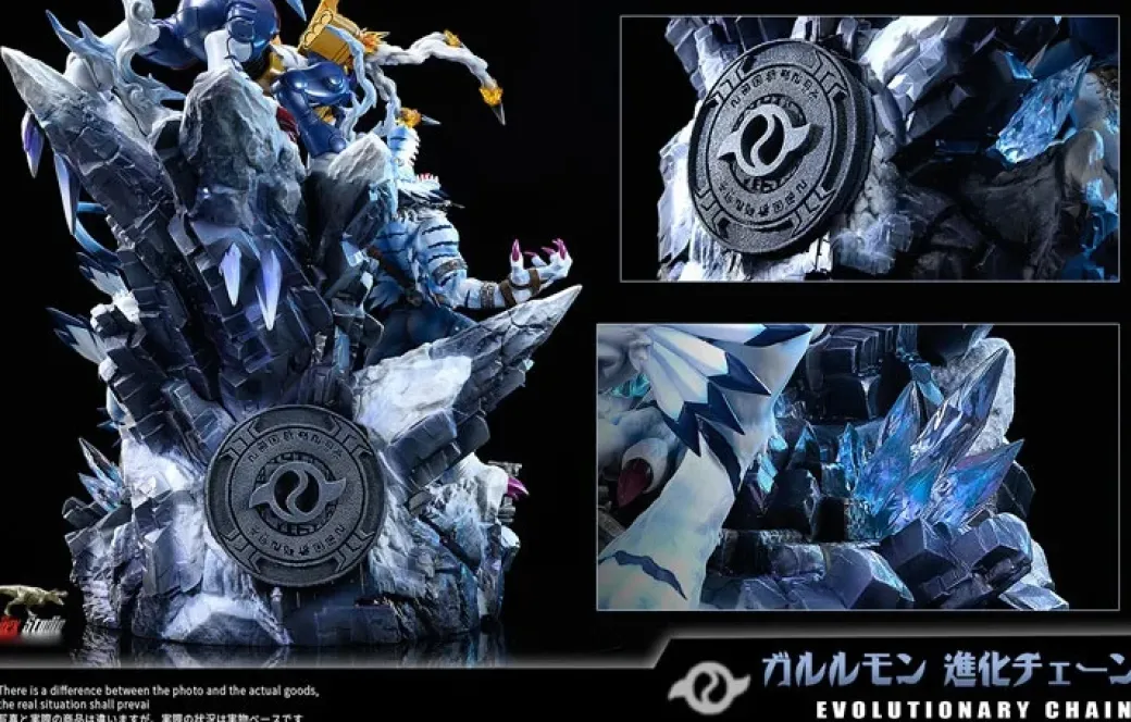 Evolution of Garurumon Set - Digimon Resin Statue - T-Rex Studios