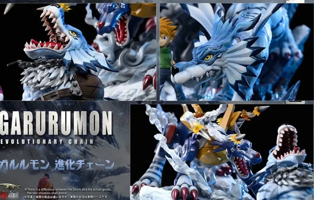 Evolution of Garurumon Set - Digimon Resin Statue - T-Rex Studios