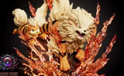 Evolution of Hisui Arcanine Set with LED - Pokemon Resin Statue - Black Rose Studio