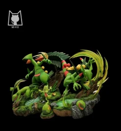 Evolution of Mega Sceptile & Treecko Pokeball - Pokemon Resin Statue - MiKo Studio