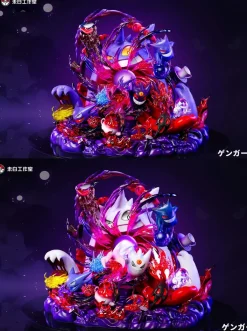 Evolution Series 002 Gengar Family With LED - Pokemon Resin Statue - WeiBai Studio