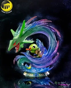 Evolution Series Caterpie evolute to Rayquaza with LED - Pokemon Resin Statue - Moon Shadow Studios