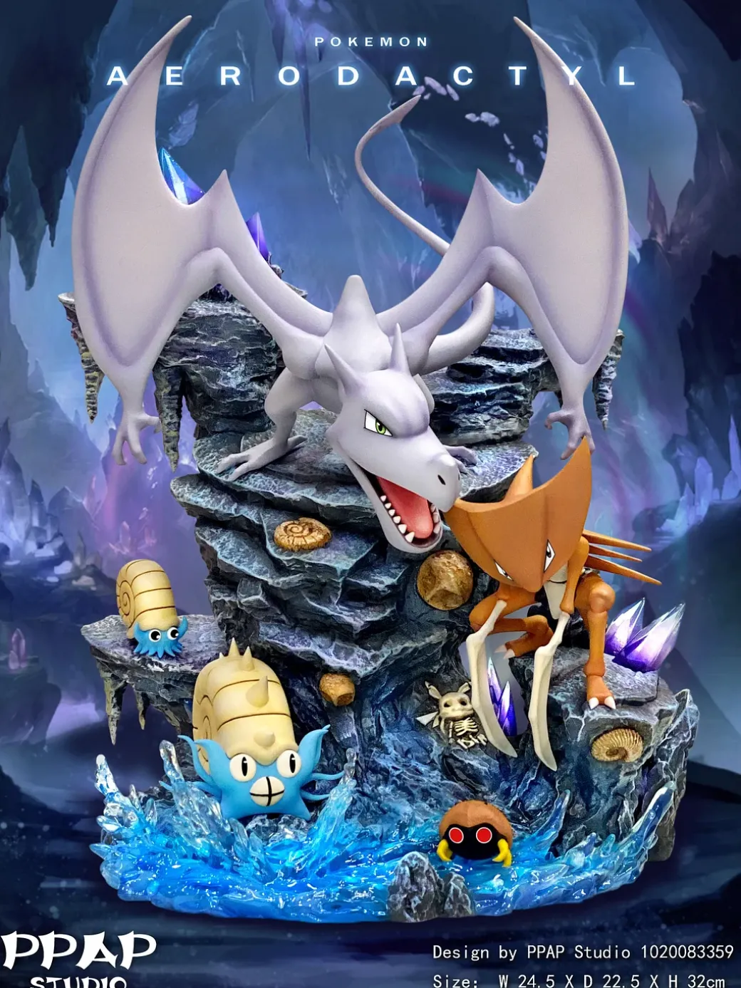 Evolution Series Fossil Pokemon Aerodactyl Set - Pokemon Resin Statue - PPAP Studios
