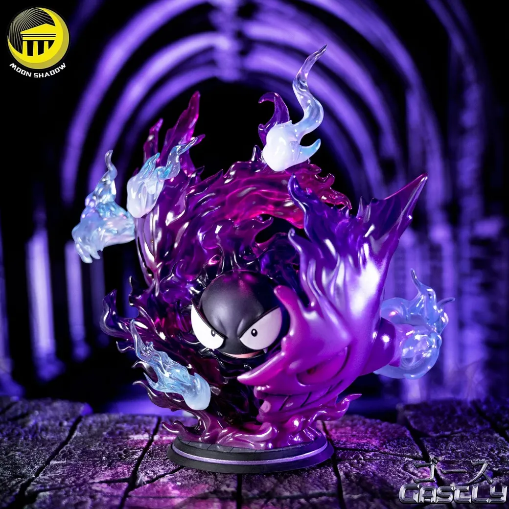 Evolution Series Gastly evolute to Gengar with LED - Pokemon Resin Statue - Moon Shadow Studios