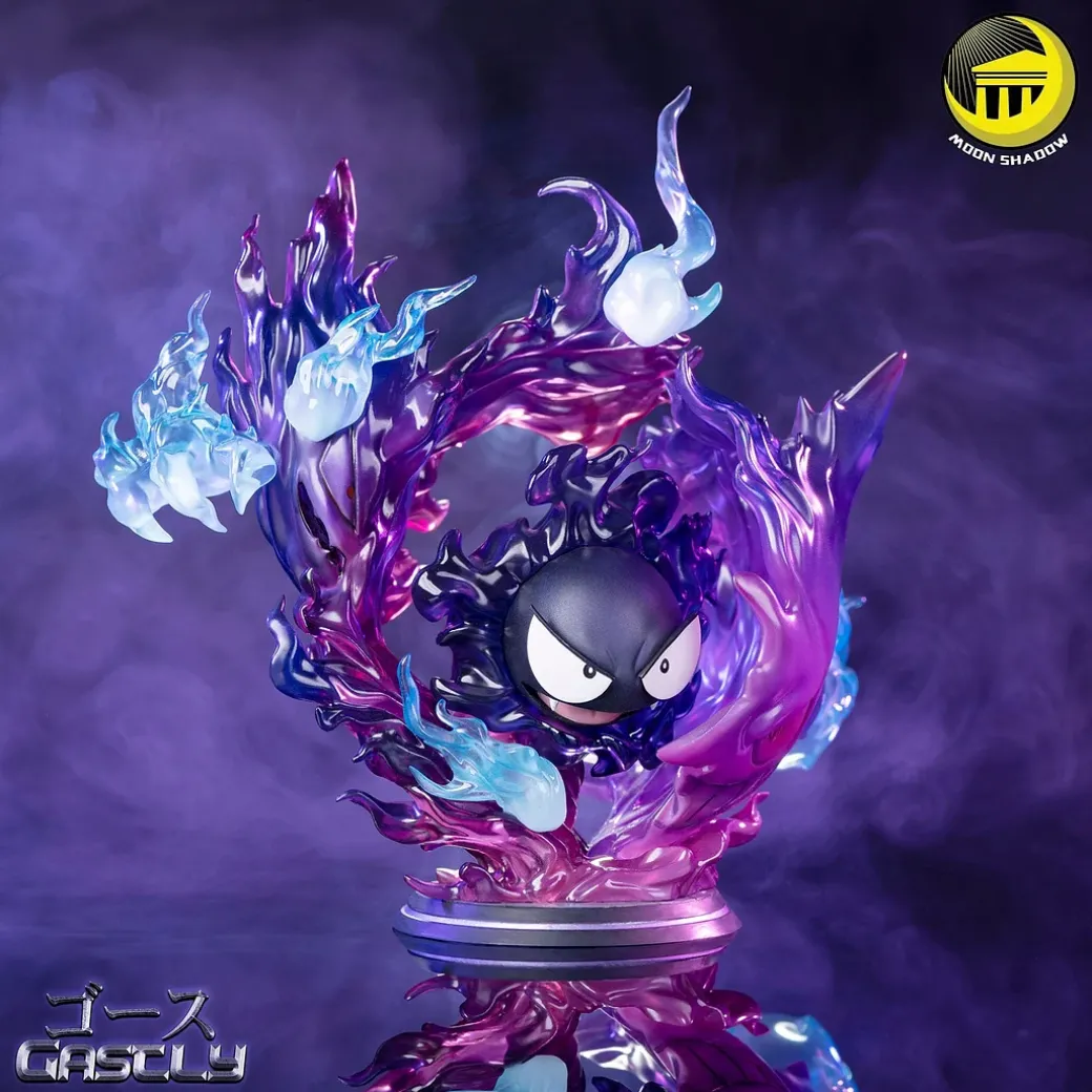 Evolution Series Gastly evolute to Gengar with LED - Pokemon Resin Statue - Moon Shadow Studios