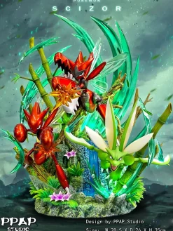Evolution Series Scizor Family with LED - Pokemon Resin Statue - PPAP Studios