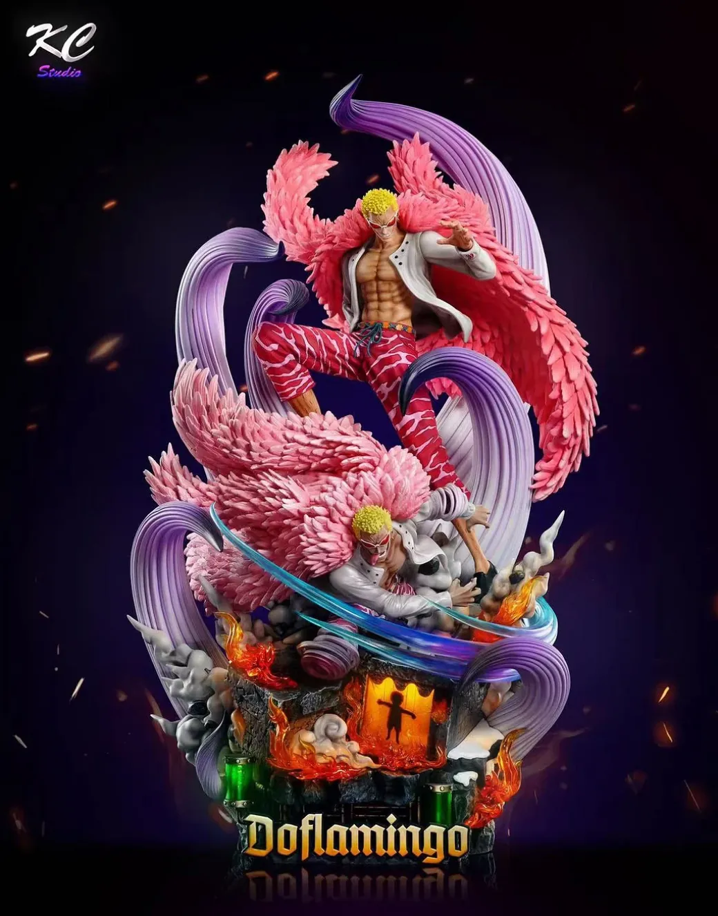 Fate vs. Series 002 Donquixote Doflamingo with LED - ONE PIECE Resin Statue - Kc Studios