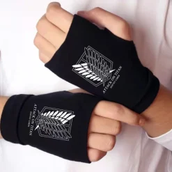 Fingerless Gloves with Logo of Wings of Freedom - Free Shipping - Attack On Titan