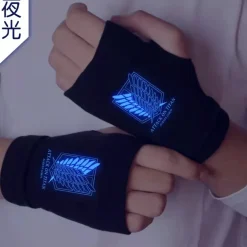 Fingerless Gloves with Logo of Wings of Freedom - Free Shipping - Attack On Titan