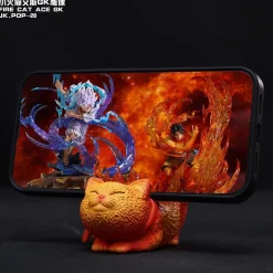 Fire Fist Portgas D. Ace Cat Phone Holder - ONE PIECE Resin Statue - JacksDo Studios