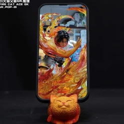 Fire Fist Portgas D. Ace Cat Phone Holder - ONE PIECE Resin Statue - JacksDo Studios