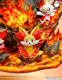 Fire Type Family with LED - Pokemon Resin Statue - EGGS Studios