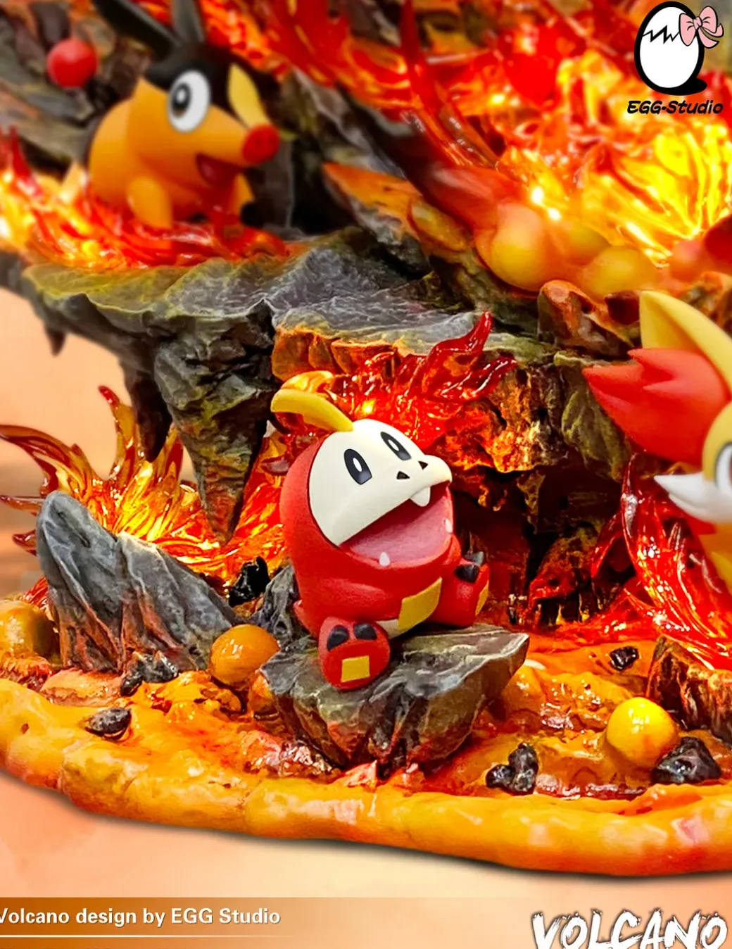 Fire Type Family with LED - Pokemon Resin Statue - EGGS Studios