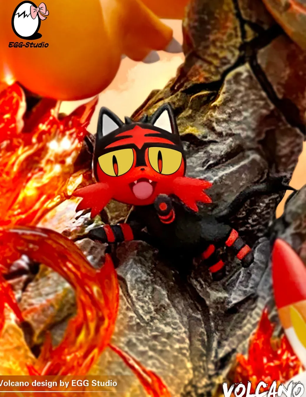 Fire Type Family with LED - Pokemon Resin Statue - EGGS Studios