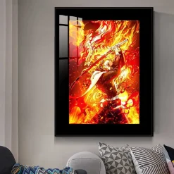 Flame Breathing Kyojuro Rengoku Decorative Painting - Demon Slayer: Kimetsu No Yaiba Decorative Painting - JuZi Studio