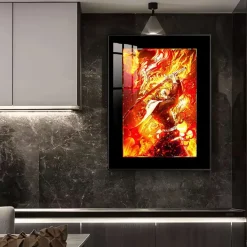 Flame Breathing Kyojuro Rengoku Decorative Painting - Demon Slayer: Kimetsu No Yaiba Decorative Painting - JuZi Studio