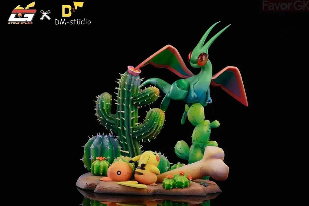 Flygon & Trapinch & Pikachu - Pokemon Resin Statue - DM Studios