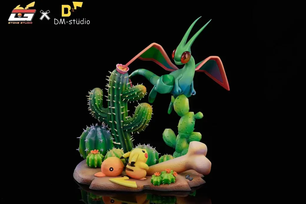 Flygon & Trapinch & Pikachu - Pokemon Resin Statue - DM Studios