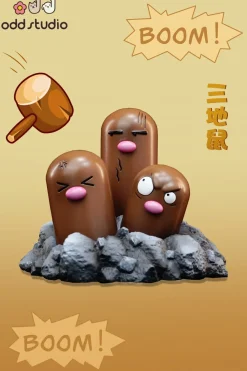 Funny Dugtrio - Pokemon Resin Statue - odd Studio