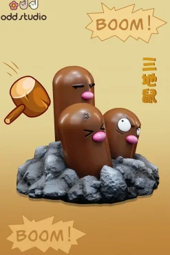 Funny Dugtrio - Pokemon Resin Statue - odd Studio