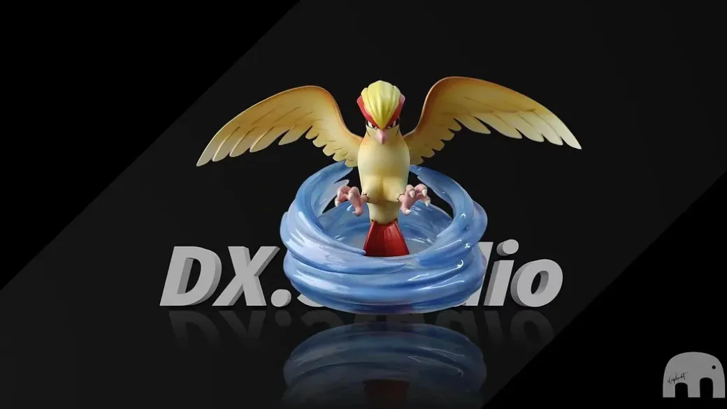 Gary Oak & Pidgeot - Pokemon Statue - DX Studio
