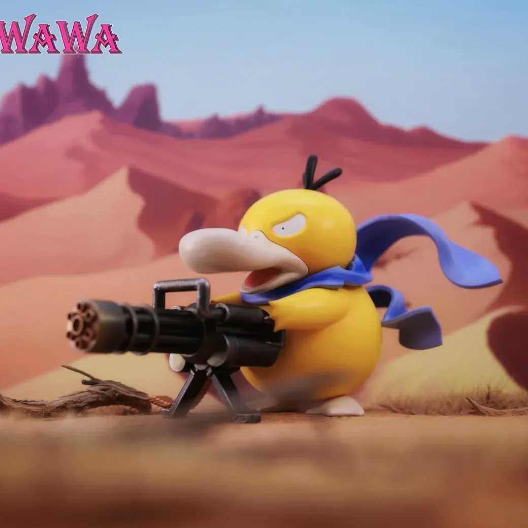 Gatling Gun Psyduck - Pokemon Statue - WAWA Studio