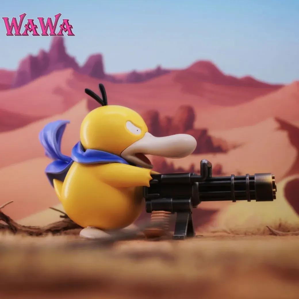 Gatling Gun Psyduck - Pokemon Statue - WAWA Studio