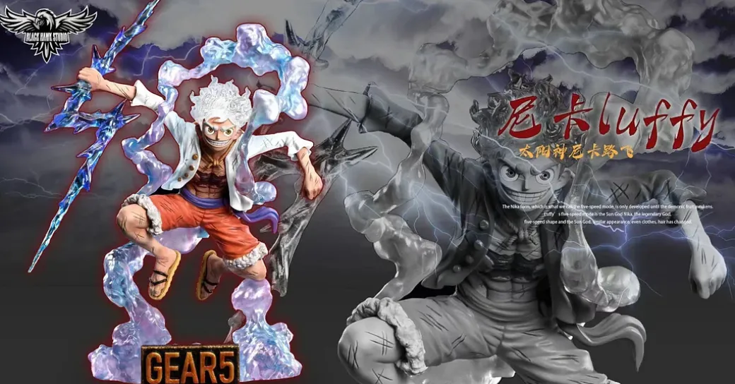 Gear Fifth Sun God Nika Monkey D. Luffy with LED - ONE PIECE Resin Statue - Black Hawk Studio