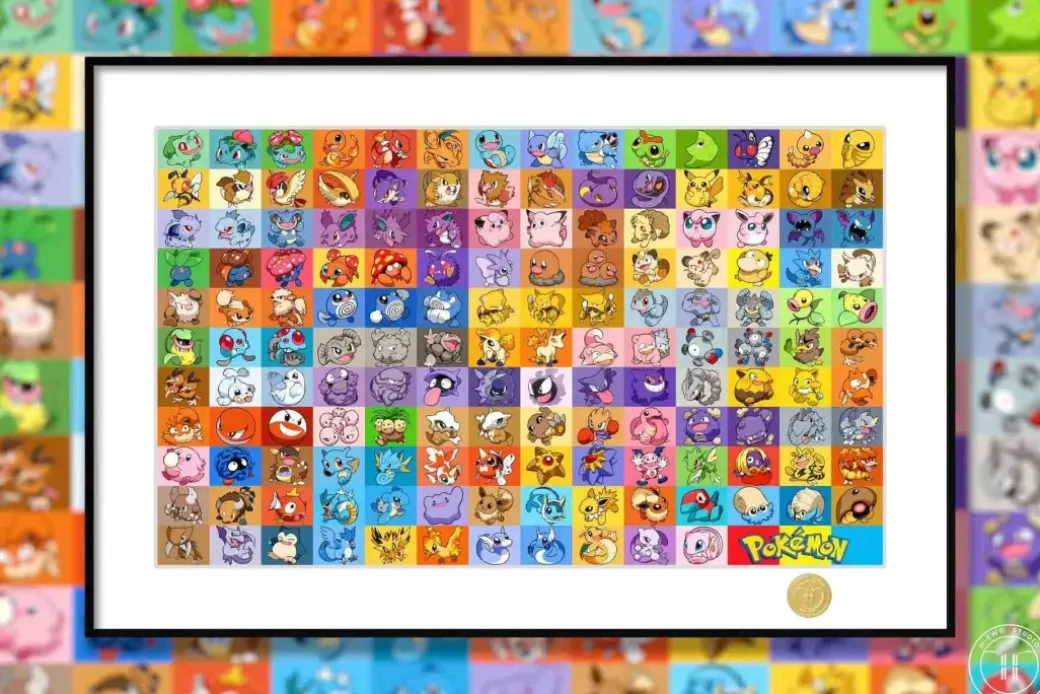 Generation 1 Pokemon Decorative Painting - Pokemon - H-TWO Studio