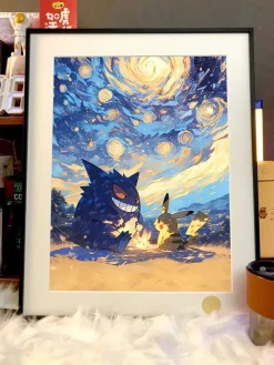 Gengar & Pikachu Decorative Painting - Pokemon - Xingkong Studio
