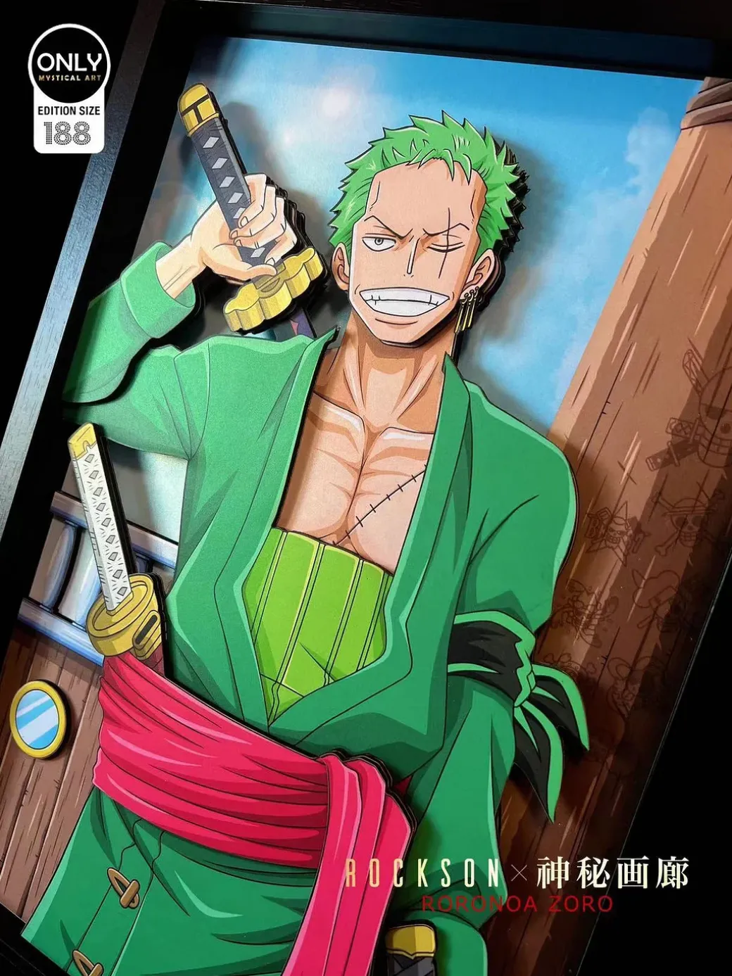 Gentleman Style 3D Decorative Paint of Roronoa Zoro - ONE PIECE Decorative Painting - Mystical Art Studios