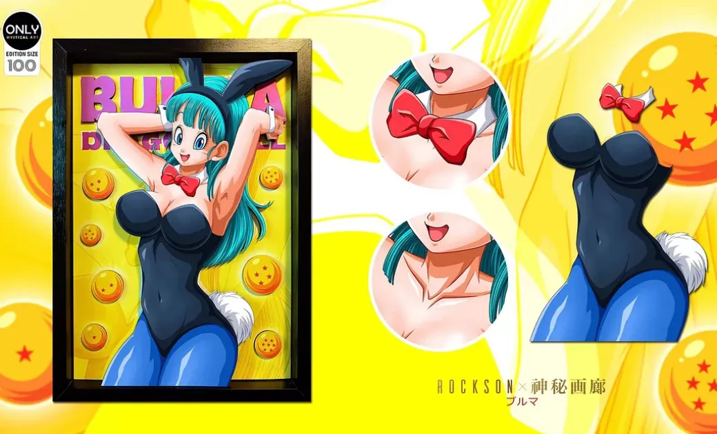 Gentleman Style 3D Decorative Paint of Bulma - Dragon Ball Decorative Painting - Mystical Art Studios
