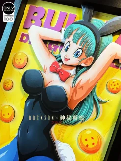 Gentleman Style 3D Decorative Paint of Bulma - Dragon Ball Decorative Painting - Mystical Art Studios