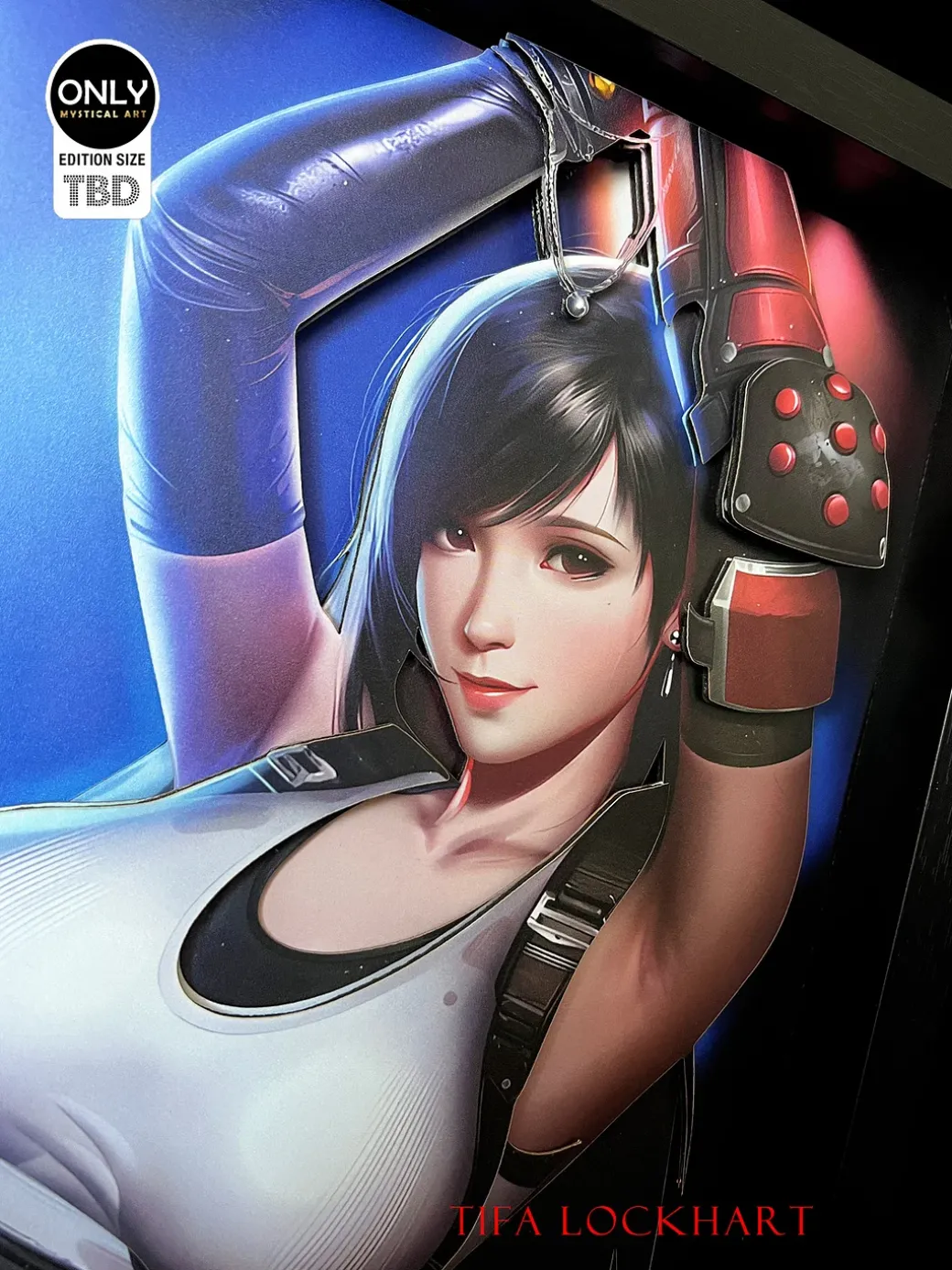 Gentleman Style 3D Decorative Paint of Tifa Lockhart - (FF7) Final Fantasy VII Decorative Painting - Mystical Art Studios