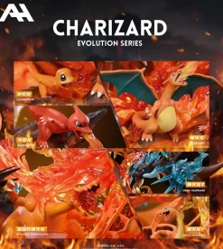 Gigantamax Charizard Family with LED - Pokemon Resin Statue - AH-Studio