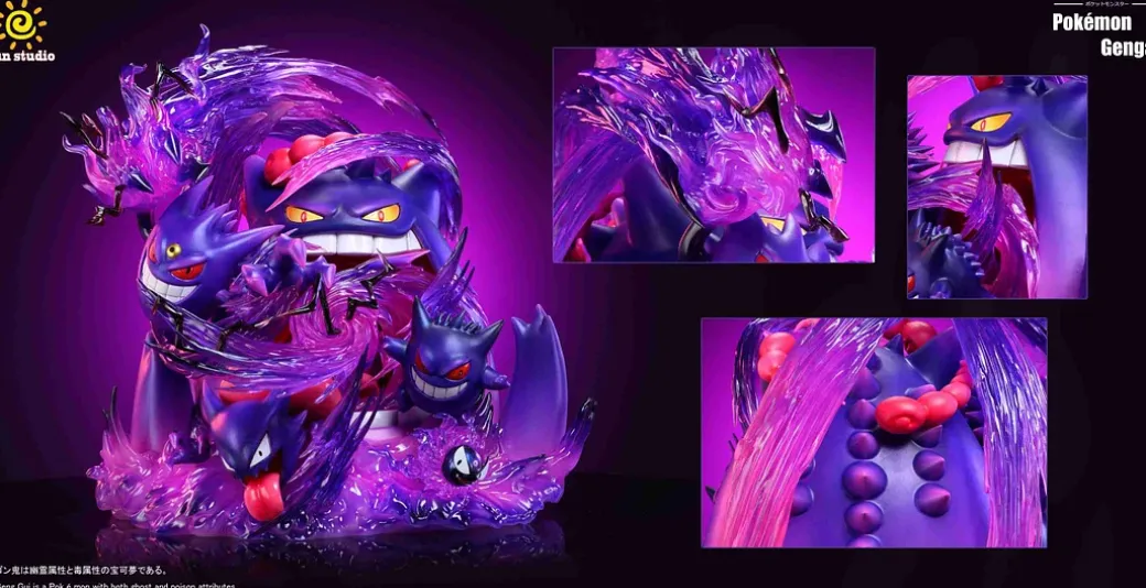 Gigantamax Gengar with LED - Pokemon Resin Statue - sun Studio