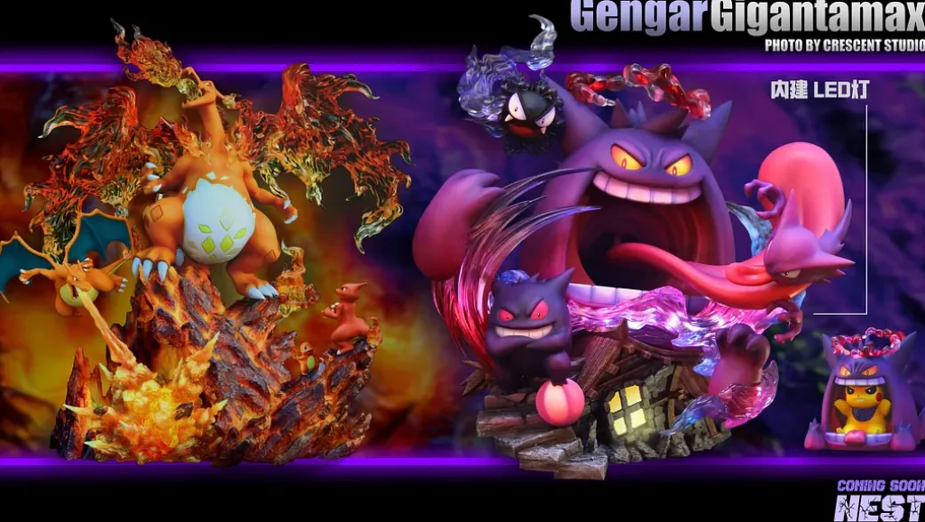 Gigantamax Gengar with LED - Pokemon Resin Statue - Crescent-Studios