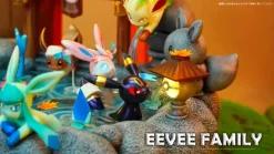 GK Scale Pokemon Ecological Landscape Series Eevee Family Hot Springs with LED - Pokemon Resin Statue - TiaoTiao Hall Studio