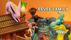 GK Scale Pokemon Ecological Landscape Series Eevee Family Hot Springs with LED - Pokemon Resin Statue - TiaoTiao Hall Studio