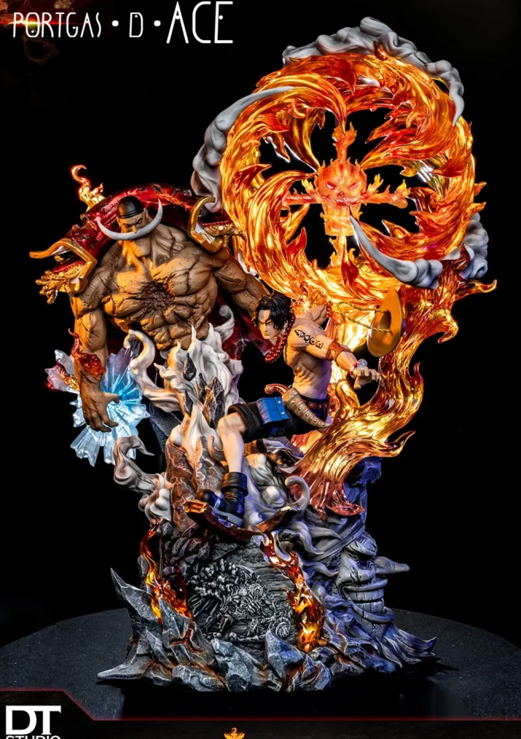 Great Flame Commandment: Flame Emperor, Portgas D. Ace with LED - ONE PIECE Resin Statue - DT-Studios