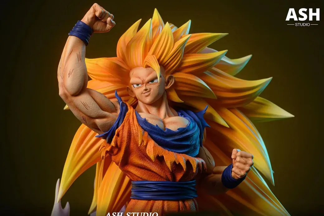 GROS Scale Super Saiyan 3 Son Goku - Dragon Ball Resin Statue - Ash-Studio