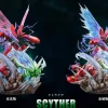 GX Evolution Series 011 Swords Dance Scyther & Bullet Punch Scizor & Flash Cannon Mega Scizor with LED - Pokemon Resin Statue - Fantasy Studios