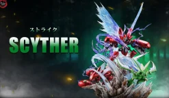 GX Evolution Series 011 Swords Dance Scyther & Bullet Punch Scizor & Flash Cannon Mega Scizor with LED - Pokemon Resin Statue - Fantasy Studios