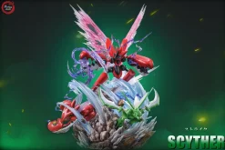 GX Evolution Series 011 Swords Dance Scyther & Bullet Punch Scizor & Flash Cannon Mega Scizor with LED - Pokemon Resin Statue - Fantasy Studios