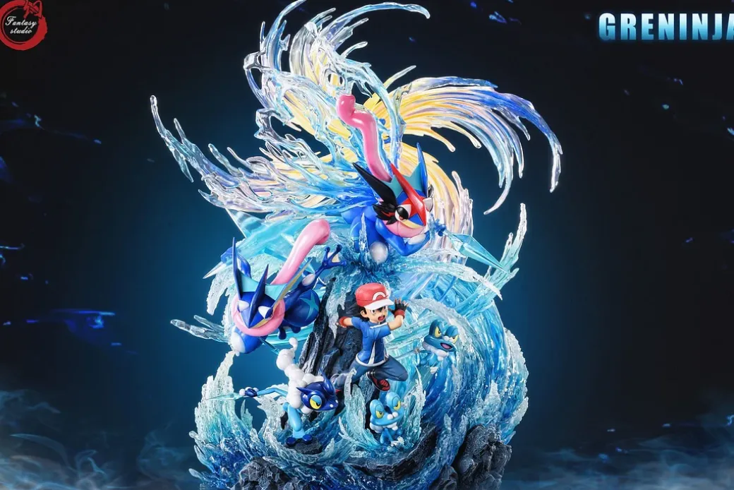 GX Evolution Series Ash Ketchum & Greninja Family - Pokemon Resin Statue - Fantasy Studios