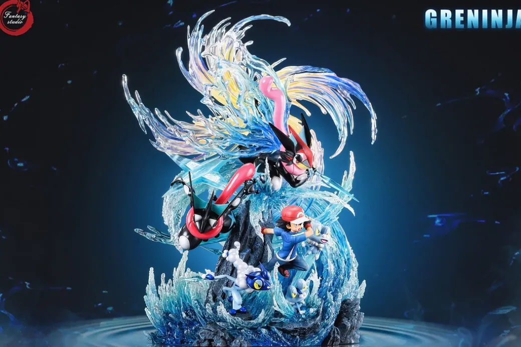 GX Evolution Series Ash Ketchum & Greninja Family - Pokemon Resin Statue - Fantasy Studios