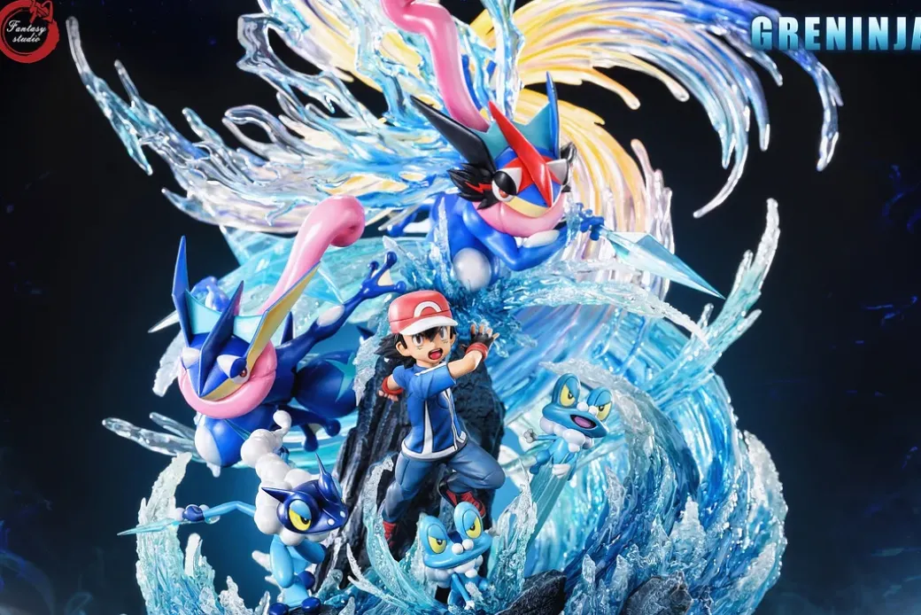GX Evolution Series Ash Ketchum & Greninja Family - Pokemon Resin Statue - Fantasy Studios