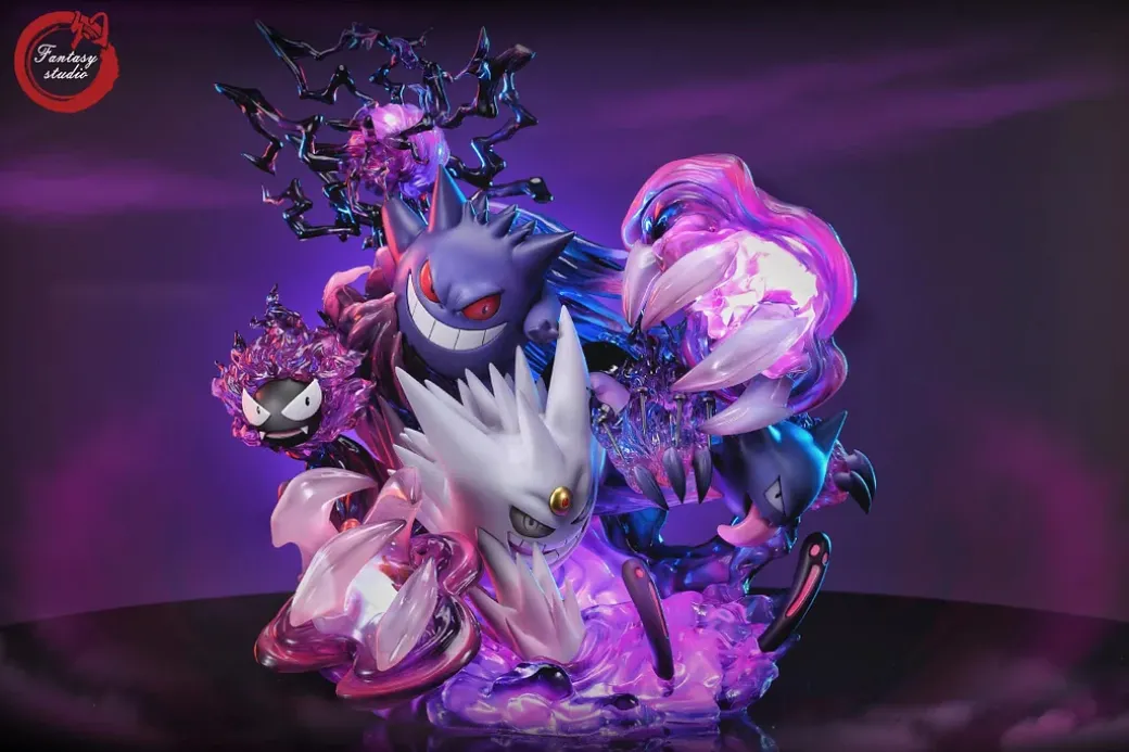 GX Evolution Series Gengar Family with LED - Pokemon Resin Statue - Fantasy Studios