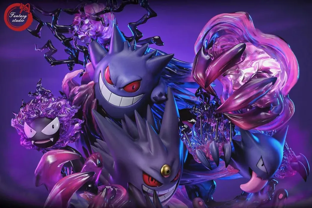 GX Evolution Series Gengar Family with LED - Pokemon Resin Statue - Fantasy Studios