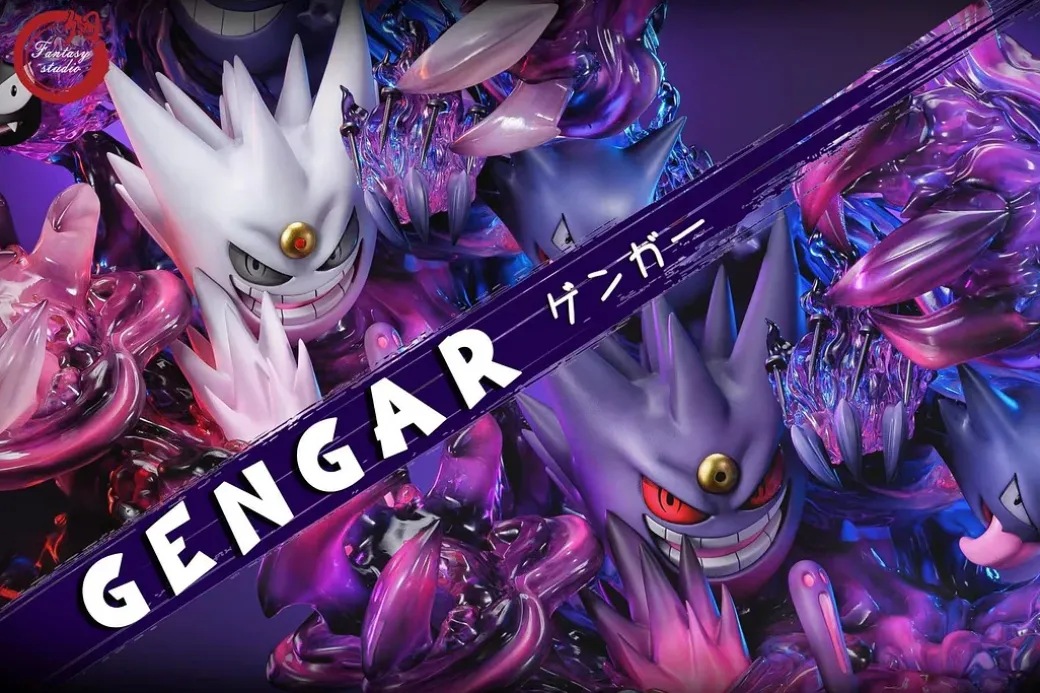 GX Evolution Series Gengar Family with LED - Pokemon Resin Statue - Fantasy Studios